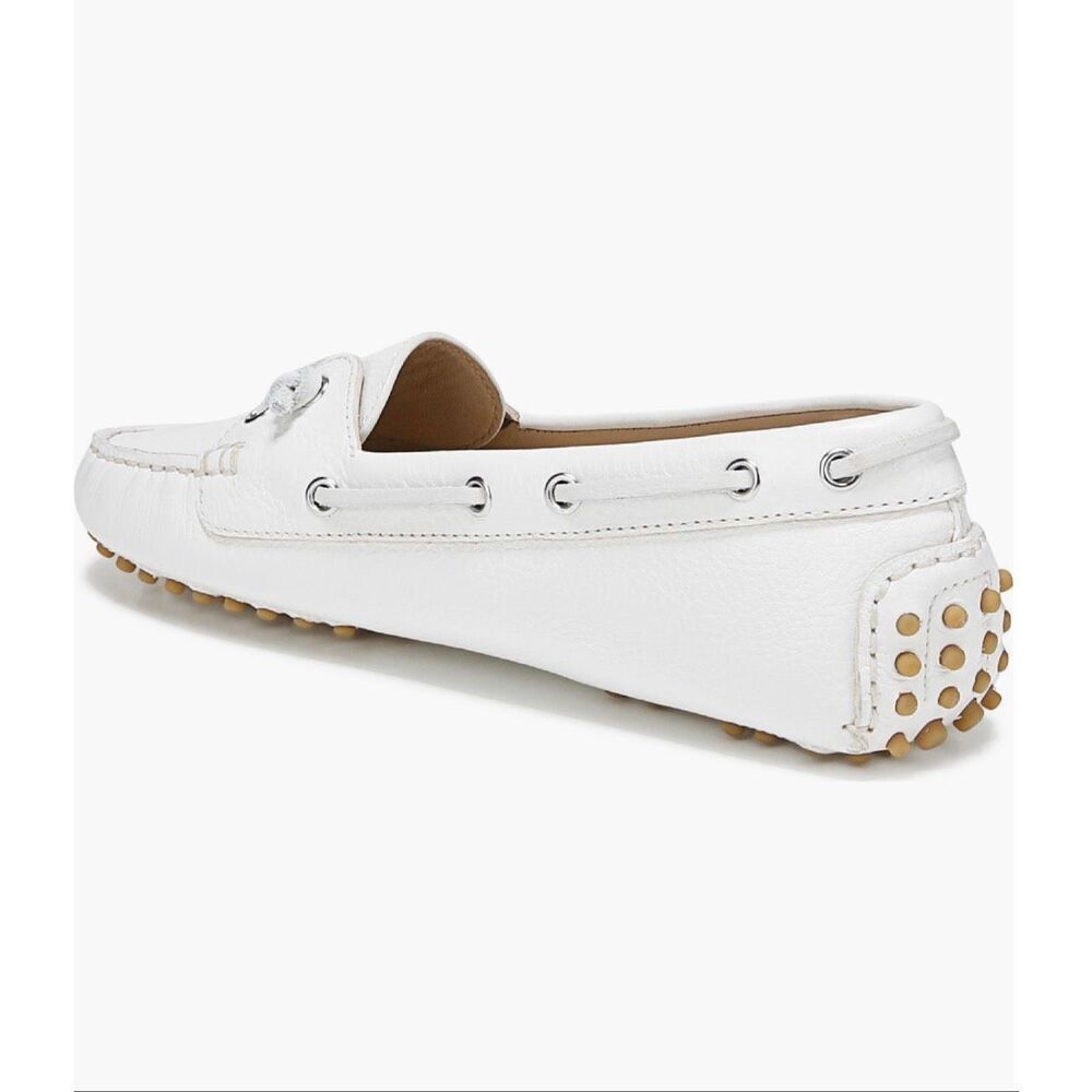 Veronica Beard white leather Jia boat shoes women’s size 8 NWB - Picture 2 of 5
